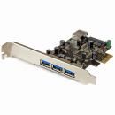 StarTech.com PEXUSB3S42 USB3.04ポート増設PCIExpressカード外部ポートx3/内部ポートx1搭載Windows7/8でネイティブOSに対応フルサイズ/ロープロファイルPCIに対応