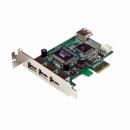 StarTech.com PEXUSB4DP HighSpeedUSB2.04ポート増設PCIExpressカードロープロファイル対応外部ポートx3/内部ポートx1