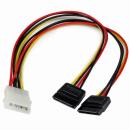 StarTech.com PYO2LP4SATA 30cm電源分岐変換ケーブルペリフェラル電源コネクタ(4ピン)-2xSATA電源コネクタ(15ピン)