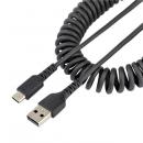 StarTech.com R2ACC-50C-USB-CABLE 高耐久USB-A-USB-Cケーブル50cmコイル(伸縮)型/アラミド繊維補強/オス-オス/USB2.0A-USBTypeCケーブル/タイプC充電カールコード