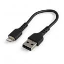 StarTech.com RUSBLTMM15CMB 高耐久Lightning-USB-Aケーブル15cm/ブラック/アラミド繊維補強/iPhone、iPod、iPad対応/AppleMFi認証アップルライトニング-USB充電同期ケーブル