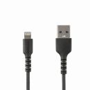 StarTech.com RUSBLTMM2MB ライトニングケーブル2mAppleMFi認証iPhone充電ケーブルブラック高耐久性Lightning-USBケーブル