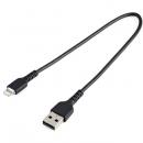 StarTech.com RUSBLTMM30CMB 高耐久Lightning-USB-Aケーブル30cm/ブラック/アラミド繊維補強/iPhone、iPod、iPad対応/AppleMFi認証アップルライトニング-USB充電同期ケーブル