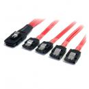 StarTech.com SAS8087S4100 MiniSAS-SATA変換ケーブル1mSFF-8087-4xラッチ付きSATA