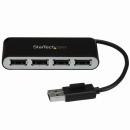 StarTech.com ST4200MINI2 4ポートUSB2.0ハブ本体一体型ケーブル付きコンパクトミニUSBハブバスパワー対応