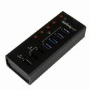 StarTech.com ST4300U3C3 4ポートUSB3.0ハブ充電用USBポートx3搭載(2x1A/1x2A)壁取付け用ブラケット付属