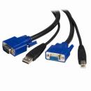 StarTech.com SVUSB2N1_10 3mパソコン自動切替器専用KVMケーブル2in1USB/VGAKVMケーブルブラックUSBA/D-Sub15ピンオス-USBB/D-Sub15ピンメス