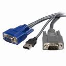 StarTech.com SVUSBVGA6 1.8mパソコン自動切替器専用極細KVMケーブル2in1USB/VGAKVMケーブルブラックD-Sub15ピンオス-USBA/D-Sub15ピンオス