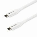 StarTech.com USB2C5C2MW USB2.0Type-Cケーブル2mホワイト給電充電対応(最大5A)USB-C/オス-USB-C/オスUSB2.0規格準拠USB-IF認証済み
