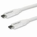 StarTech.com USB2C5C4MW USB2.0Type-Cケーブルホワイト4m給電充電対応(最大5A)USB-C/オス-USB-C/オスUSB2.0規格準拠USB-IF認証済み