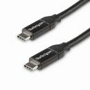 StarTech.com USB2C5C50CM USB2.0Type-Cケーブル0.5m給電充電対応(最大5A)USB-C/オス-USB-C/オスUSB2.0規格準拠USB-IF認証済み