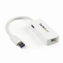 StarTech.com USB31000SPTW USB3.0-ギガビットイーサネット有線式LANアダプタ(USBポートx1付き)ホワイト10/100/1000MbpsNICネットワークアダプタUSB3.0(オス)-RJ45(メス)