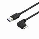 StarTech.com USB3AU2MRS MicroUSB3.0片側L型スリムケーブルオス/オスL型右向きマイクロUSB2mUSB3.0A-USB3.0Micro-B
