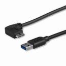 StarTech.com USB3AU50CMLS MicroUSB3.0スリムケーブル0.5mL型左向きマイクロUSBケーブルUSB3.0(オス)-MicroB(オス)USB3.1Gen15Gbps
