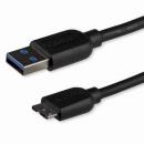 StarTech.com USB3AUB3MS SuperSpeedUSB3.0A-MicroBスリムケーブルAオス-マイクロBオス3mブラック