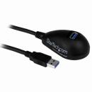 StarTech.com USB3SEXT5DKB 1.5mSuperSpeedUSB3.0延長ケーブル(ブラック)卓上使用に最適USBAオス-USBAメスシールド付きツイストペアケーブル使用