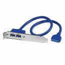 StarTech.com USB3SPLATE マザーボードピンヘッダー接続USB3.02ポート増設ケーブルPCIブラケット付き2xUSBタイプAメス-IDC20ピンメス