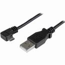 StarTech.com USBAUB50CMRA スマホ充電Micro-USBケーブル0.5mL型(90度)右向きマイクロUSB(オス)-USB(オス)24AWGMicro-USB充電/データ転送ケーブル