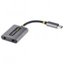 StarTech.com USBC-AUDIO-SPLITTER オーディオスプリッター/USB-C接続/2ポート3.5mm4極ステレオミニジャック/マイク入力付/24bitDAC