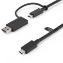 StarTech.com USBCCADP USBType-Cケーブル/1m/USB-C-USB-A変換アダプタ付き/USB-C-USB-C(10Gbps&100WPD対応)/USB-A-USB-C(5Gbps対応)/USB-C&USB-A対応ドッキングステーション用ケーブル