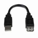 StarTech.com USBEXTAA6IN 15cmUSB2.0延長アダプタケーブルUSBA(オス)-USBA(メス)ブラック