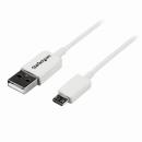 StarTech.com USBPAUB1MW 1mホワイトmicroUSB2.0ケーブルUSBA(オス)-USBmicro-B(オス)変換アダプタ