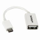 StarTech.com UUSBOTGW 12cmMicroUSBOTG変換アダプタホワイトマイクロUSBホストケーブルUSBAメス-USBMicro-Bオス