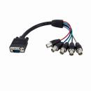 StarTech.com VGABNCMF1 30cmVGAアナログRGB(HD15/ミニD-Sub15ピン)-5xBNC同軸(RGBHV)変換ケーブルオス/メス