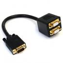 StarTech.com VGASPL1VV 30cmVGAスプリッタ/分配ケーブル1xVGA(高密度D-Sub15ピン)オス-2xVGA(高密度D-Sub15ピン)メス分配器ブラック