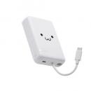 ELECOM DE-C63-10000WF モバイルバッテリー/リチウムイオン電池/10000mAh/USB PD/20W/USB-C/USB-Cケーブル一体/しろちゃん