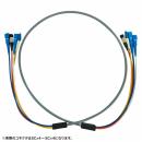 サンワサプライ HKB-OM3SCSCWPRB-50 防水ロバスト光ファイバケーブル（マルチ50μmOM3、4芯、両端SC×4、50m）