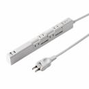 サンワサプライ TAP-B113UC-2W 回転タップ（AC4個口＋Type-C＋USB-A・PD20W・ホワイト）