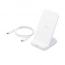 ELECOM W-QS11WH Qi規格対応ワイヤレス充電器/最大出力12W/スタンドタイプ/EPP規格対応/3枚コイル/ホワイト