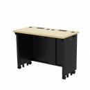 サンワサプライ ED-SK10050BKLM eデスク（薄い木目＋ブラック）W1000×D500×H700【受注生産品】