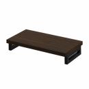 サンワサプライ EMR-LCK6030M eモニタ台（角脚・濃い木目天板）W600×D300【受注生産品】