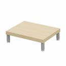 サンワサプライ EMR-LCM4030LM eモニタ台（丸脚・薄い木目天板）W400×D300【受注生産品】