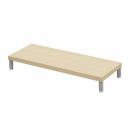 サンワサプライ EMR-LCM8030LM eモニタ台（丸脚・薄い木目天板）W800×D300【受注生産品】