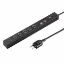サンワサプライ TAP-SLIM6UC-3BK スリムタップ（AC6個口・A1＋C1・PD33W・3m・ブラック）