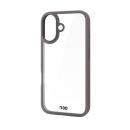ELECOM PM-A25AD3OFCCH iPhone 17/ハイブリッドケース/D3O/フレームカラー/メタルステッカー付/チャコールグレー