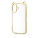 ELECOM PM-A25AFCCATBE iPhone 17/ハイブリッドケース/フレームカラー/CAT/メタルステッカー付/キナコ