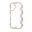 ELECOM PM-A25AFCWAVEBE iPhone 17/ハイブリッドケース/Grippy/フレームカラー/ウェーブ/メタルステッカー付/ベージュ