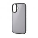 ELECOM PM-A25AHVCKBK iPhone 17/ハイブリッドケース/マットブラック(ラバーコート)/メタルステッカー付/ブラック