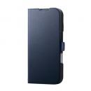ELECOM PM-A25APLFY3NV iPhone 17/手帳型ケース/磁石付/耐衝撃/ネイビー