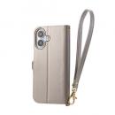 ELECOM PM-A25APLFY4GB iPhone 17/手帳型ケース/磁石付/耐衝撃/ハンドストラップ付/グレージュ