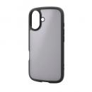 ELECOM PM-A25ATSLFCBKM iPhone 17/TOUGH SLIM LITE/フレームカラー/マットブラック/ラバーコート/メタルステッカー付/マットブラック