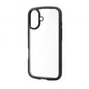 ELECOM PM-A25ATSLFCGBK iPhone 17/TOUGH SLIM LITE/フレームカラー/背面ガラス/メタルステッカー付/ブラック