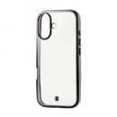 ELECOM PM-A25AUCTMLBGB iPhone 17/ソフトケース/メタリックライン/メタルステッカー付/ブラックグレージュ