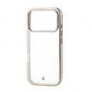 ELECOM PM-A25CUCTMLGB iPhone 17 Pro/ソフトケース/メタリックライン/メタルステッカー付/グレージュ