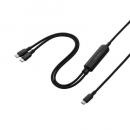 ELECOM U2C-CCCA12BK 2in1 USBケーブル/Type-C+Type-C/ナイロンメッシュ/USB Power Delivery対応/最大140W/1.2m/ブラック