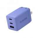ELECOM ACDC-PD10367PU ノートPC用ACアダプター/USB充電器/USB PD/67W/USB-C×2/USB-A×1/スイングプラグ/バイオレット